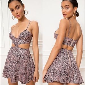 REVOLVE Superdown Bristol Snake Print Cut Out Mini Dress